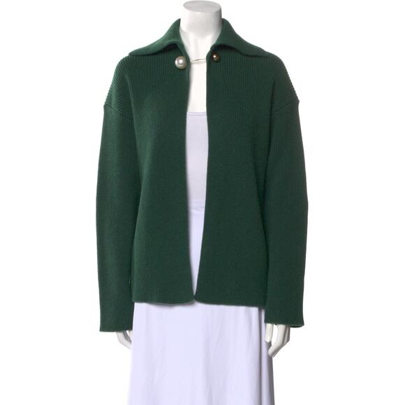 Philosophy di Lorenzo Serafini Embellished Wool Open Front Sweater Green - S - Picture 1 of 3